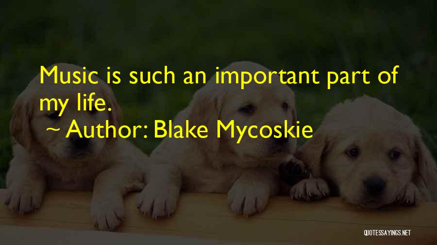Blake Mycoskie Quotes: Music Is Such An Important Part Of My Life.