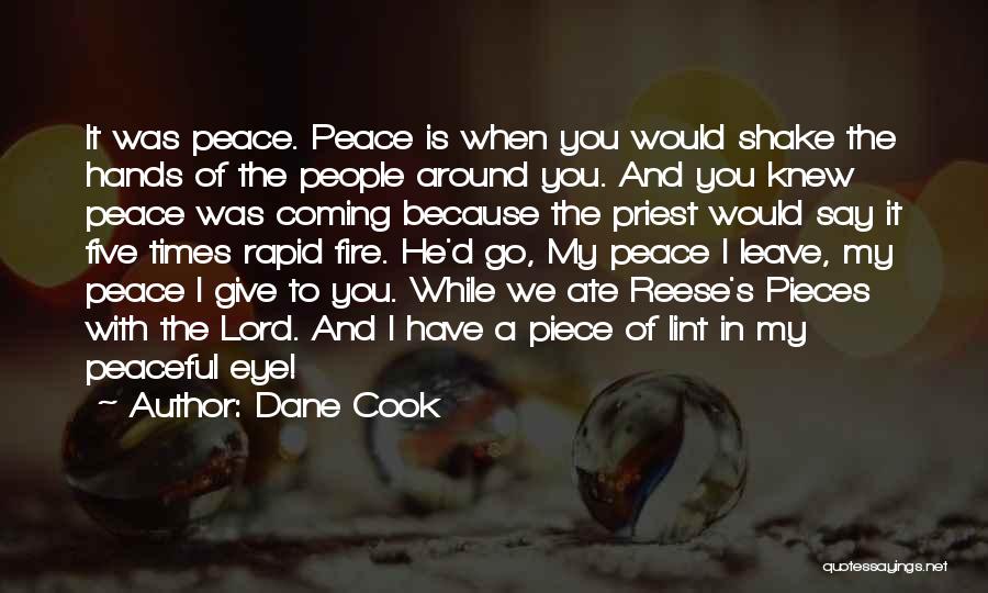 Dane Cook Quotes: It Was Peace. Peace Is When You Would Shake The Hands Of The People Around You. And You Knew Peace