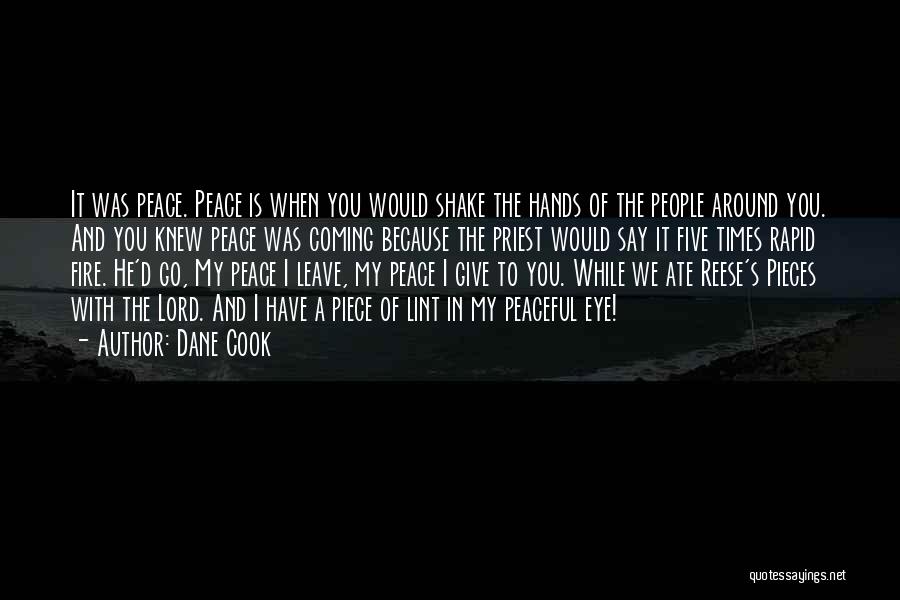 Dane Cook Quotes: It Was Peace. Peace Is When You Would Shake The Hands Of The People Around You. And You Knew Peace