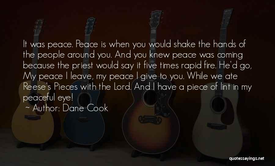 Dane Cook Quotes: It Was Peace. Peace Is When You Would Shake The Hands Of The People Around You. And You Knew Peace