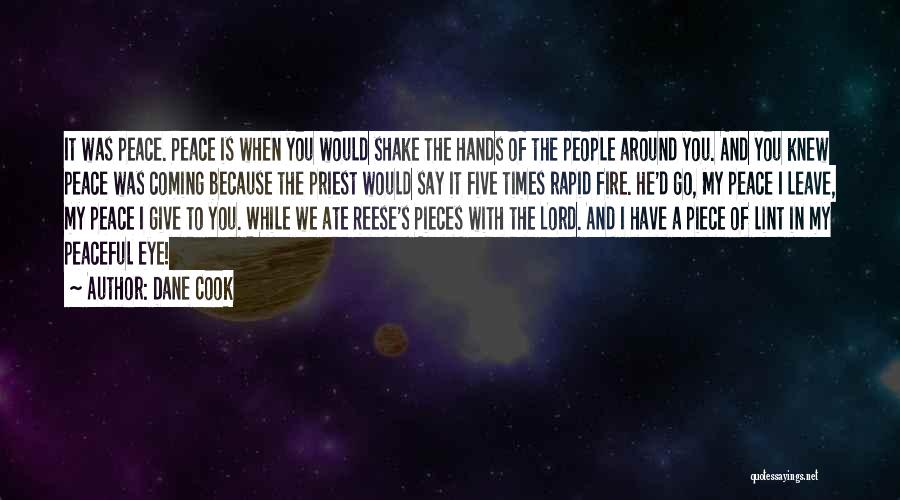 Dane Cook Quotes: It Was Peace. Peace Is When You Would Shake The Hands Of The People Around You. And You Knew Peace