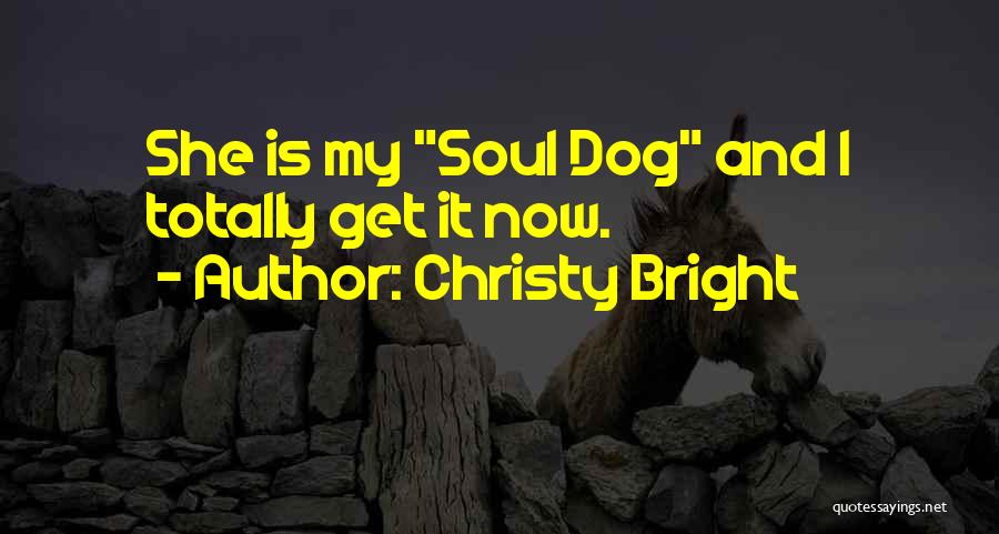 Christy Bright Quotes: She Is My Soul Dog And I Totally Get It Now.