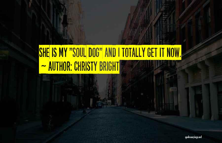 Christy Bright Quotes: She Is My Soul Dog And I Totally Get It Now.