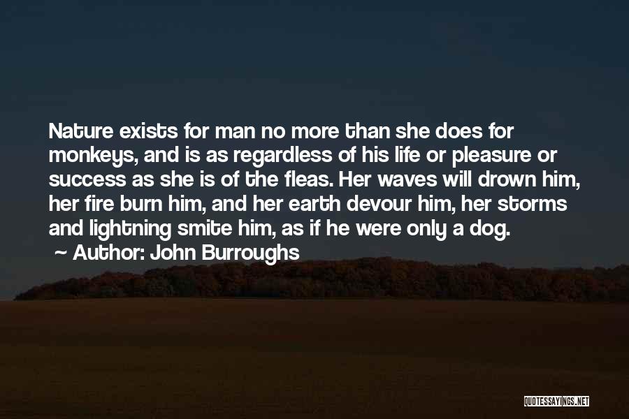 John Burroughs Quotes: Nature Exists For Man No More Than She Does For Monkeys, And Is As Regardless Of His Life Or Pleasure