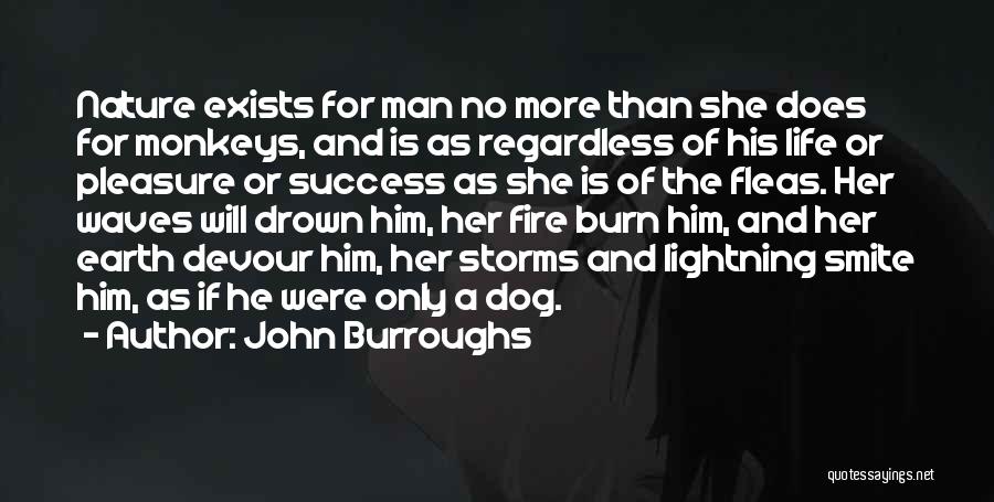 John Burroughs Quotes: Nature Exists For Man No More Than She Does For Monkeys, And Is As Regardless Of His Life Or Pleasure