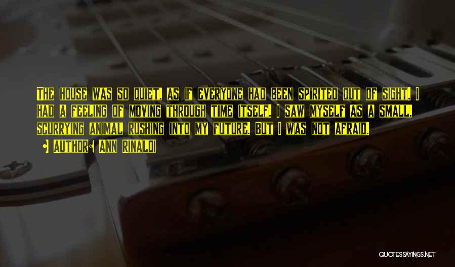 Ann Rinaldi Quotes: The House Was So Quiet, As If Everyone Had Been Spirited Out Of Sight. I Had A Feeling Of Moving