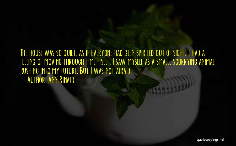 Ann Rinaldi Quotes: The House Was So Quiet, As If Everyone Had Been Spirited Out Of Sight. I Had A Feeling Of Moving