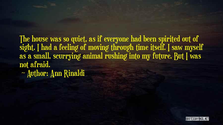 Ann Rinaldi Quotes: The House Was So Quiet, As If Everyone Had Been Spirited Out Of Sight. I Had A Feeling Of Moving