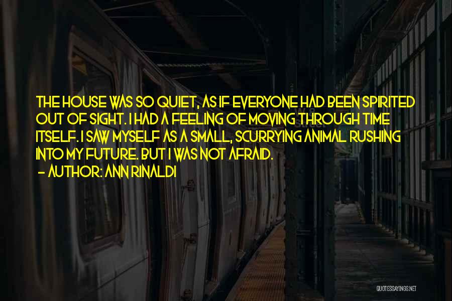 Ann Rinaldi Quotes: The House Was So Quiet, As If Everyone Had Been Spirited Out Of Sight. I Had A Feeling Of Moving