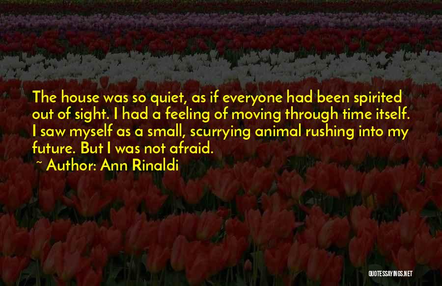 Ann Rinaldi Quotes: The House Was So Quiet, As If Everyone Had Been Spirited Out Of Sight. I Had A Feeling Of Moving