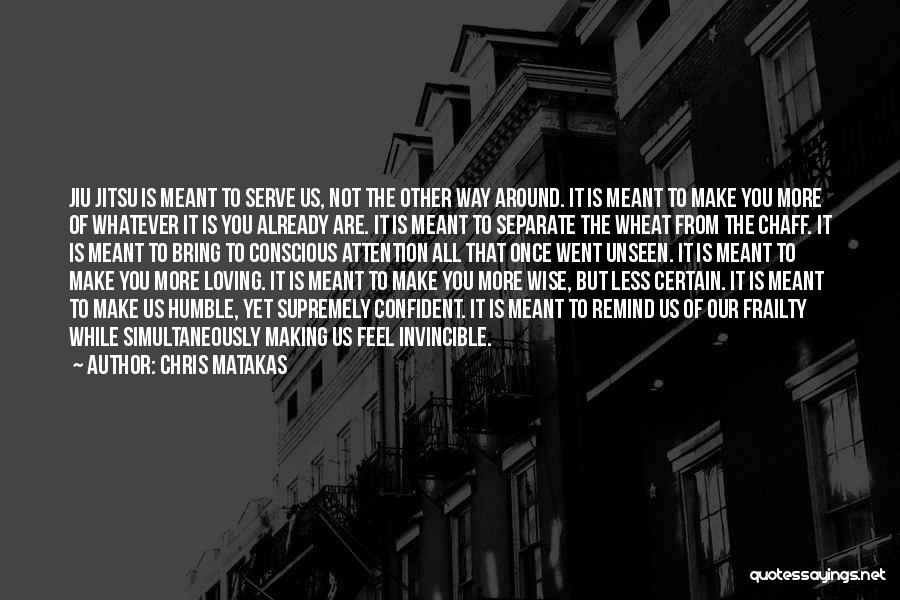 Chris Matakas Quotes: Jiu Jitsu Is Meant To Serve Us, Not The Other Way Around. It Is Meant To Make You More Of