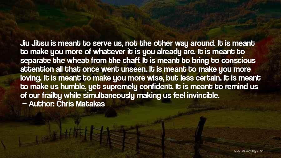 Chris Matakas Quotes: Jiu Jitsu Is Meant To Serve Us, Not The Other Way Around. It Is Meant To Make You More Of