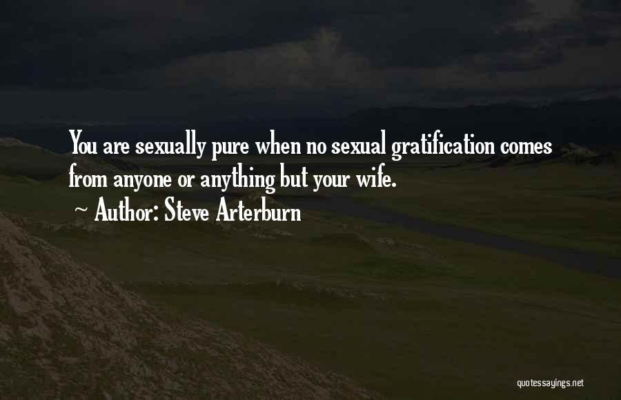 Steve Arterburn Quotes: You Are Sexually Pure When No Sexual Gratification Comes From Anyone Or Anything But Your Wife.