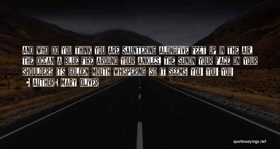 Mary Oliver Quotes: And Who Do You Think You Are Sauntering Alongfive Feet Up In The Air, The Ocean A Blue Fire Around