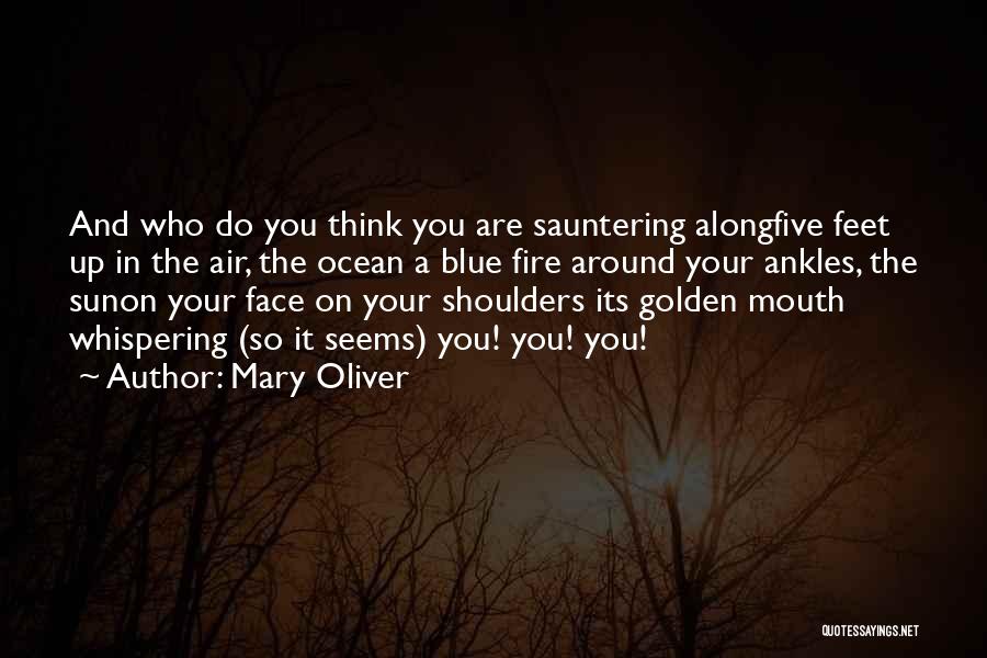 Mary Oliver Quotes: And Who Do You Think You Are Sauntering Alongfive Feet Up In The Air, The Ocean A Blue Fire Around