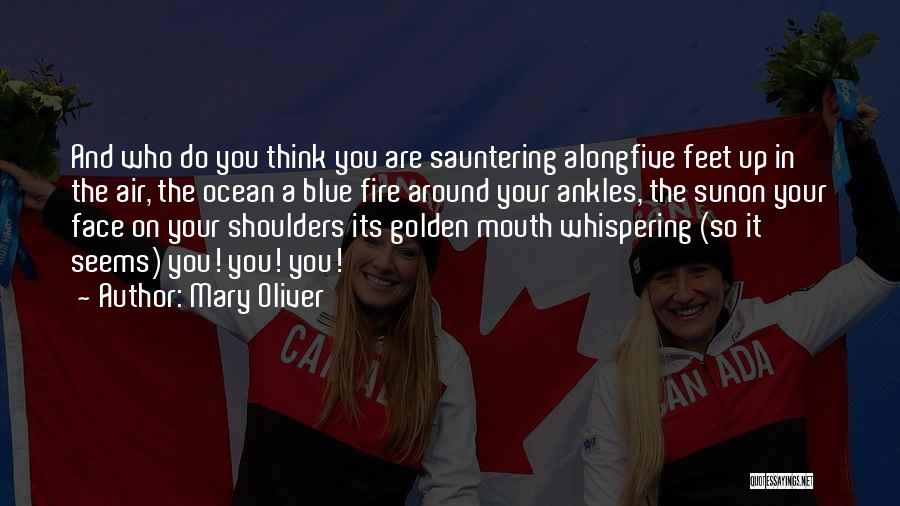 Mary Oliver Quotes: And Who Do You Think You Are Sauntering Alongfive Feet Up In The Air, The Ocean A Blue Fire Around