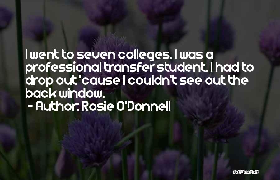 Rosie O'Donnell Quotes: I Went To Seven Colleges. I Was A Professional Transfer Student. I Had To Drop Out 'cause I Couldn't See