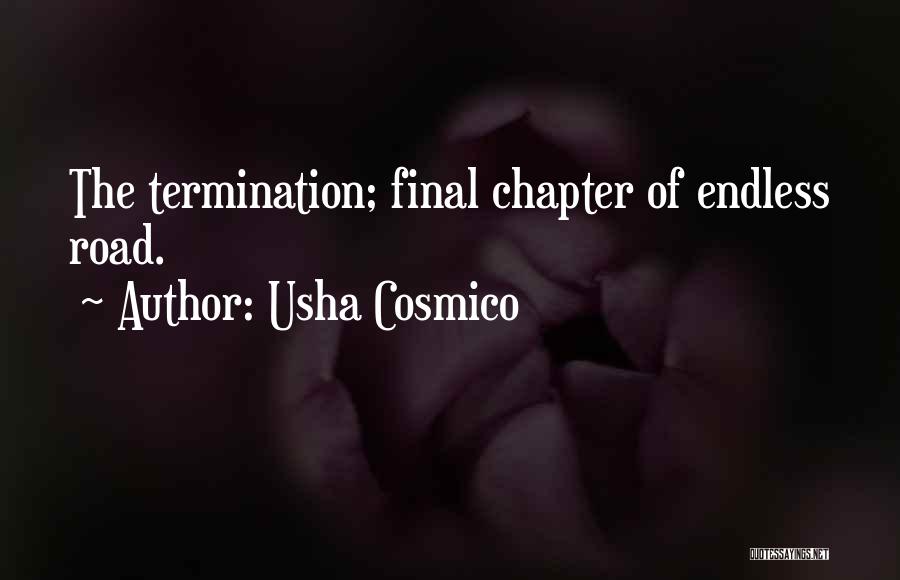 Usha Cosmico Quotes: The Termination; Final Chapter Of Endless Road.