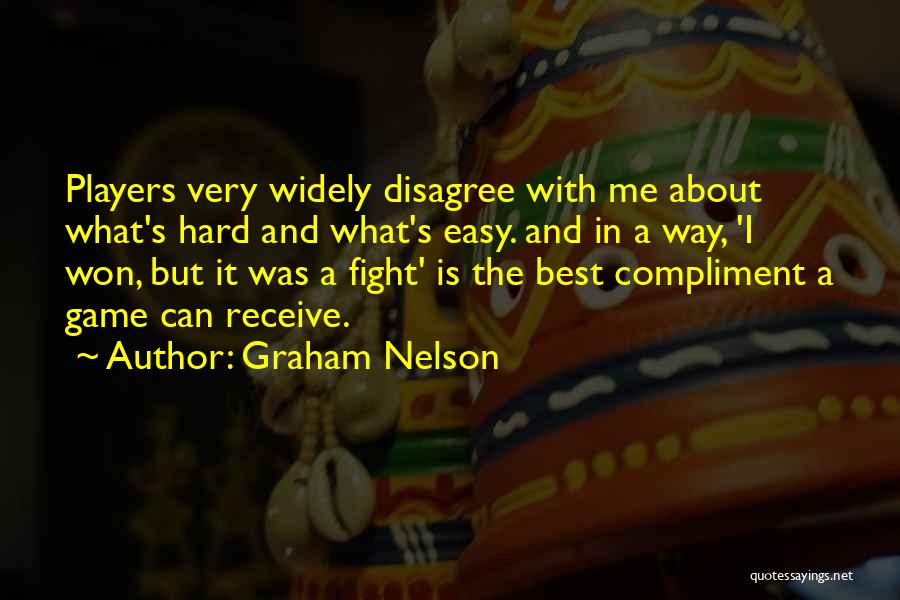 Graham Nelson Quotes: Players Very Widely Disagree With Me About What's Hard And What's Easy. And In A Way, 'i Won, But It