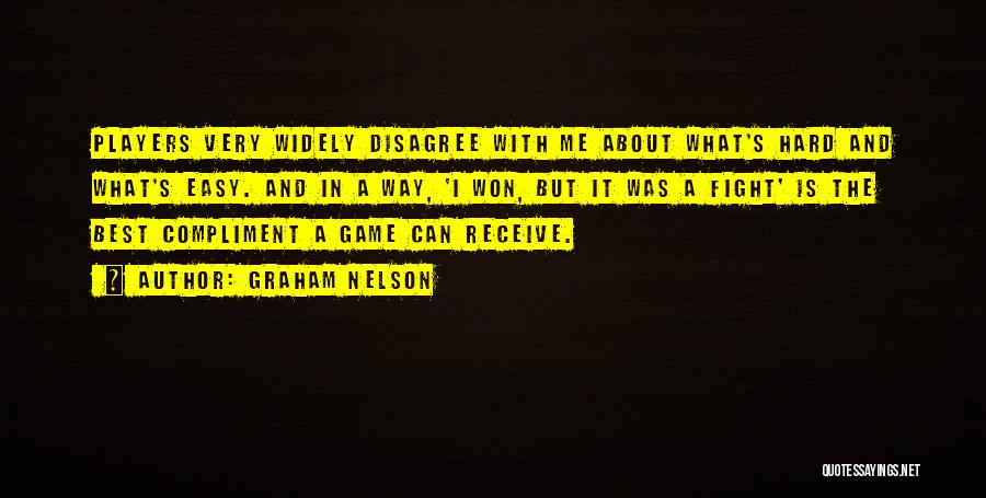 Graham Nelson Quotes: Players Very Widely Disagree With Me About What's Hard And What's Easy. And In A Way, 'i Won, But It