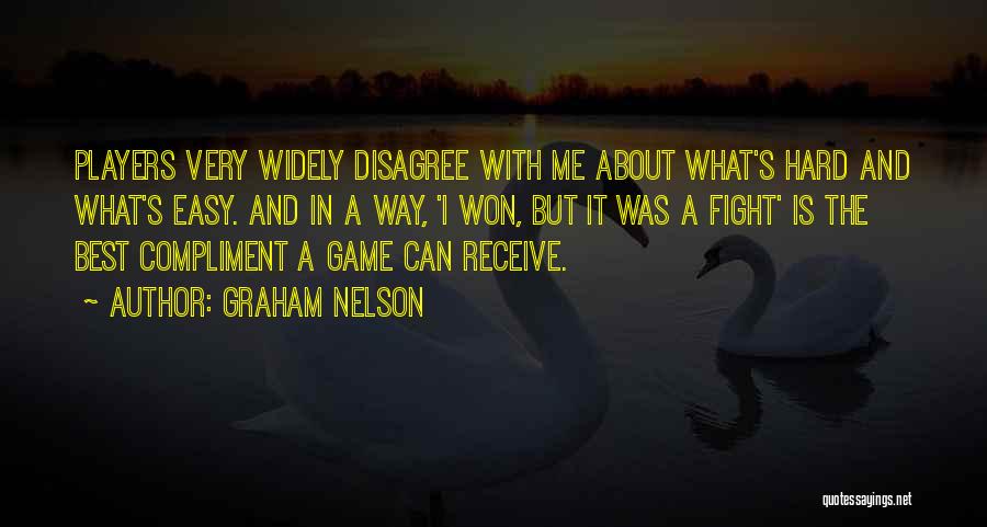 Graham Nelson Quotes: Players Very Widely Disagree With Me About What's Hard And What's Easy. And In A Way, 'i Won, But It