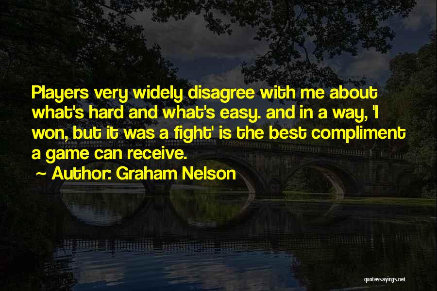 Graham Nelson Quotes: Players Very Widely Disagree With Me About What's Hard And What's Easy. And In A Way, 'i Won, But It