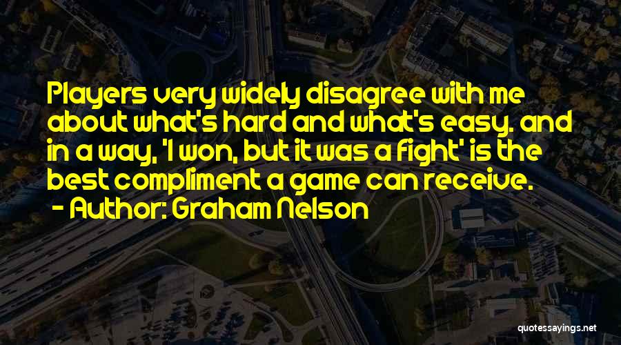 Graham Nelson Quotes: Players Very Widely Disagree With Me About What's Hard And What's Easy. And In A Way, 'i Won, But It