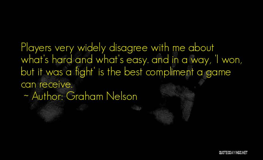 Graham Nelson Quotes: Players Very Widely Disagree With Me About What's Hard And What's Easy. And In A Way, 'i Won, But It