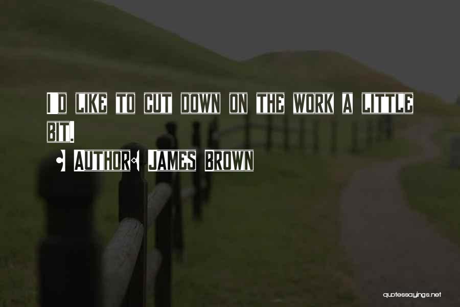 James Brown Quotes: I'd Like To Cut Down On The Work A Little Bit.