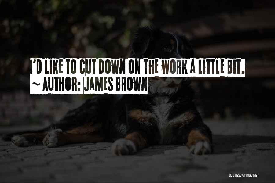 James Brown Quotes: I'd Like To Cut Down On The Work A Little Bit.