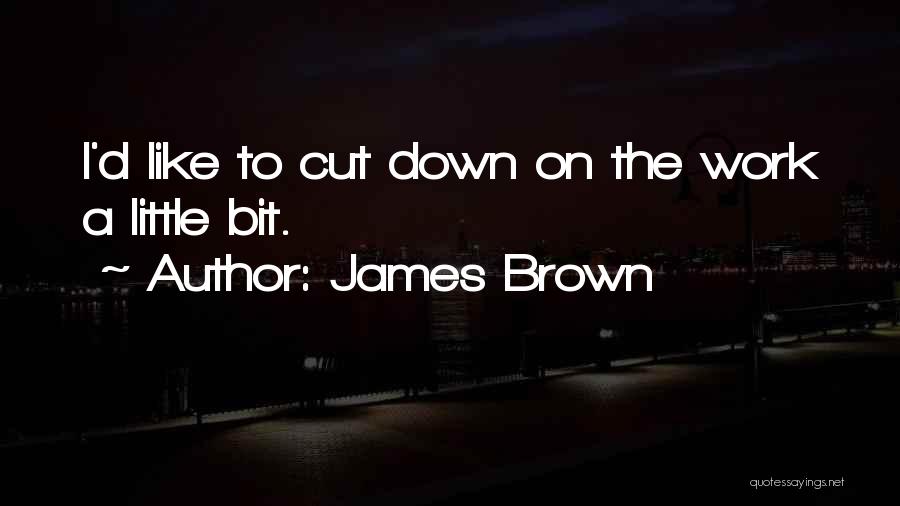 James Brown Quotes: I'd Like To Cut Down On The Work A Little Bit.