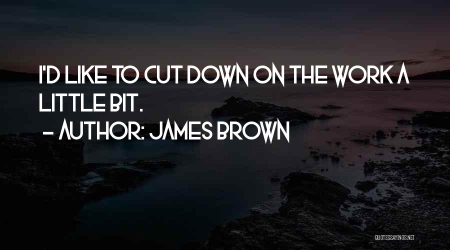 James Brown Quotes: I'd Like To Cut Down On The Work A Little Bit.