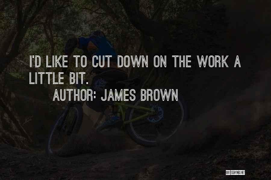 James Brown Quotes: I'd Like To Cut Down On The Work A Little Bit.