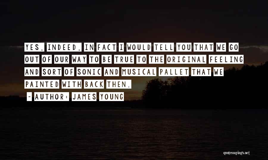 James Young Quotes: Yes, Indeed, In Fact I Would Tell You That We Go Out Of Our Way To Be True To The