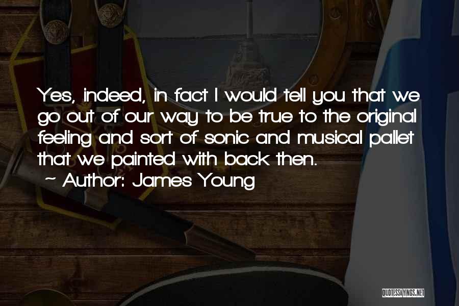 James Young Quotes: Yes, Indeed, In Fact I Would Tell You That We Go Out Of Our Way To Be True To The