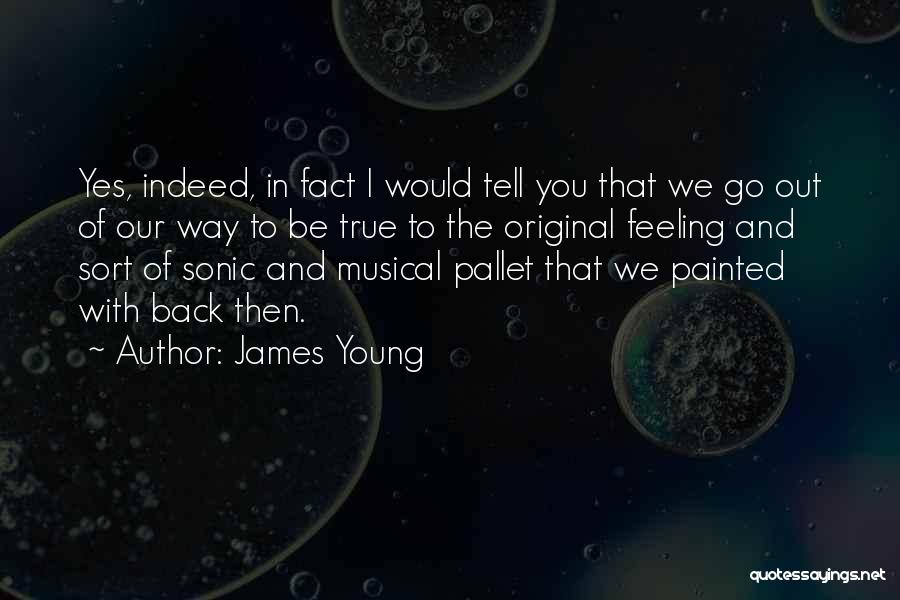 James Young Quotes: Yes, Indeed, In Fact I Would Tell You That We Go Out Of Our Way To Be True To The
