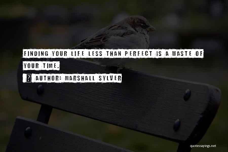 Marshall Sylver Quotes: Finding Your Life Less Than Perfect Is A Waste Of Your Time.