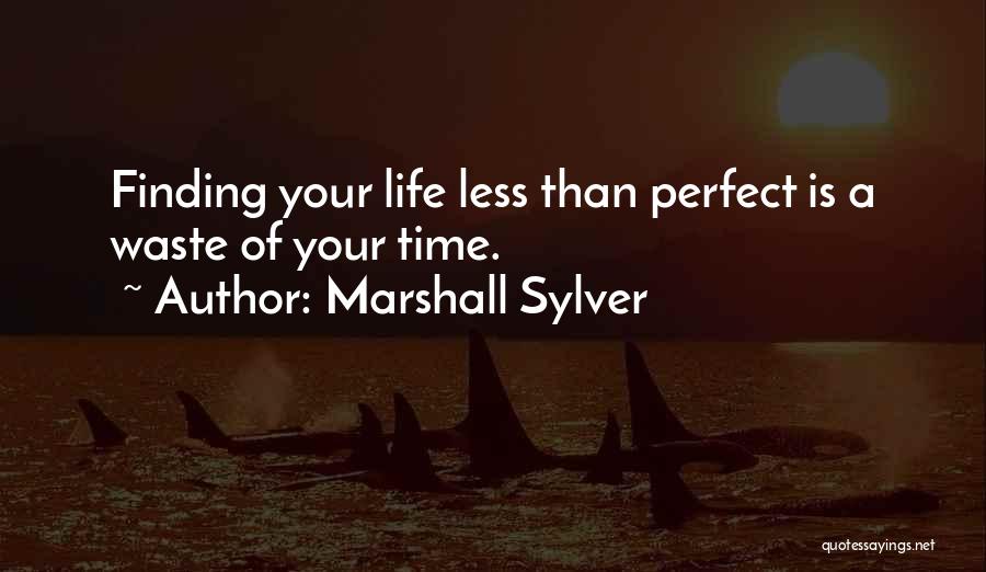 Marshall Sylver Quotes: Finding Your Life Less Than Perfect Is A Waste Of Your Time.