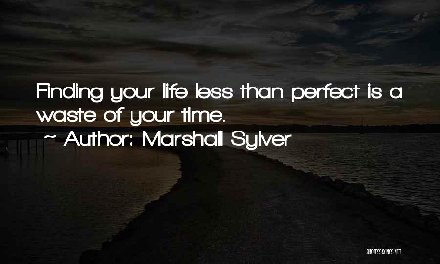 Marshall Sylver Quotes: Finding Your Life Less Than Perfect Is A Waste Of Your Time.