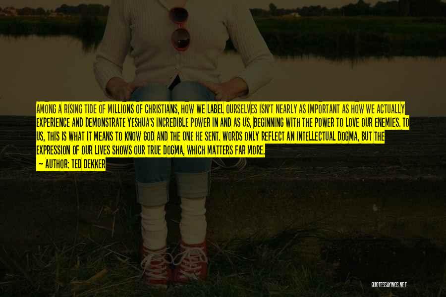 Ted Dekker Quotes: Among A Rising Tide Of Millions Of Christians, How We Label Ourselves Isn't Nearly As Important As How We Actually