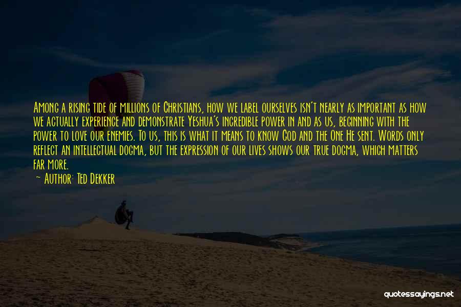 Ted Dekker Quotes: Among A Rising Tide Of Millions Of Christians, How We Label Ourselves Isn't Nearly As Important As How We Actually