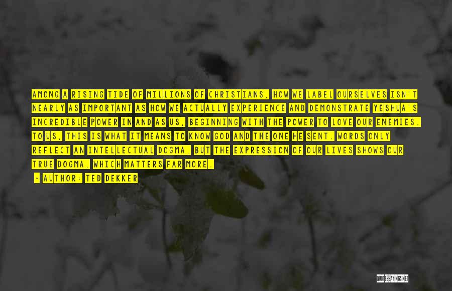 Ted Dekker Quotes: Among A Rising Tide Of Millions Of Christians, How We Label Ourselves Isn't Nearly As Important As How We Actually