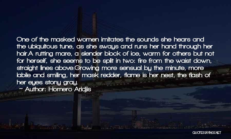 Homero Aridjis Quotes: One Of The Masked Women Imitates The Sounds She Hears And The Ubiquitous Tune, As She Sways And Runs Her