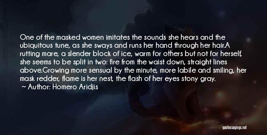 Homero Aridjis Quotes: One Of The Masked Women Imitates The Sounds She Hears And The Ubiquitous Tune, As She Sways And Runs Her