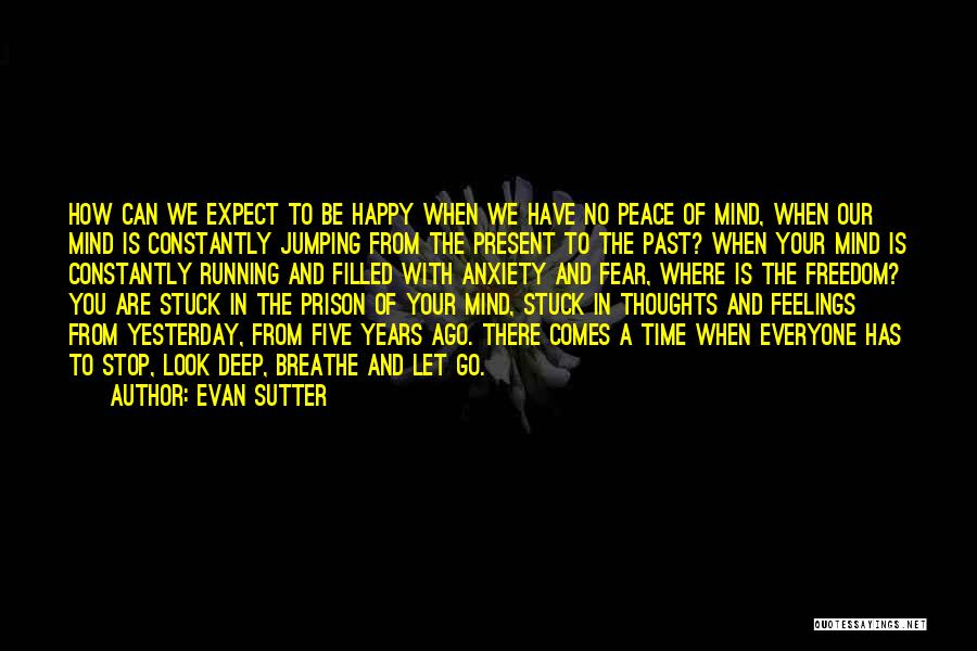 Evan Sutter Quotes: How Can We Expect To Be Happy When We Have No Peace Of Mind, When Our Mind Is Constantly Jumping