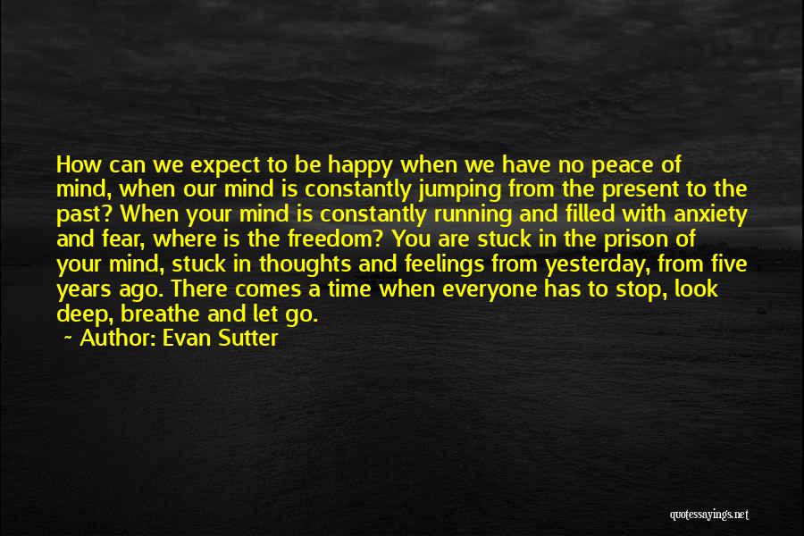 Evan Sutter Quotes: How Can We Expect To Be Happy When We Have No Peace Of Mind, When Our Mind Is Constantly Jumping