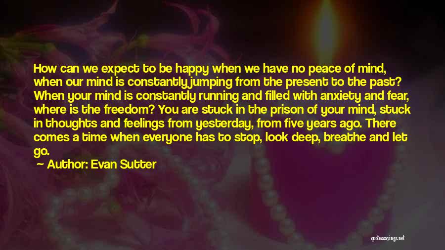 Evan Sutter Quotes: How Can We Expect To Be Happy When We Have No Peace Of Mind, When Our Mind Is Constantly Jumping