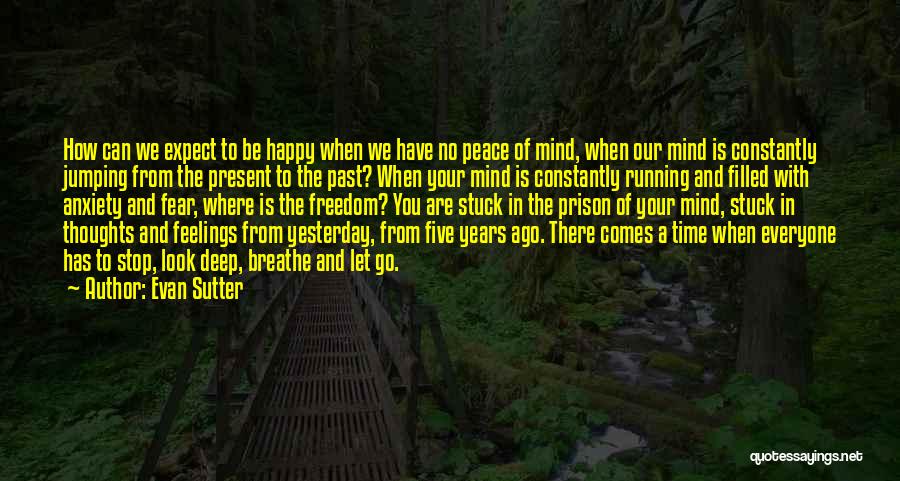 Evan Sutter Quotes: How Can We Expect To Be Happy When We Have No Peace Of Mind, When Our Mind Is Constantly Jumping