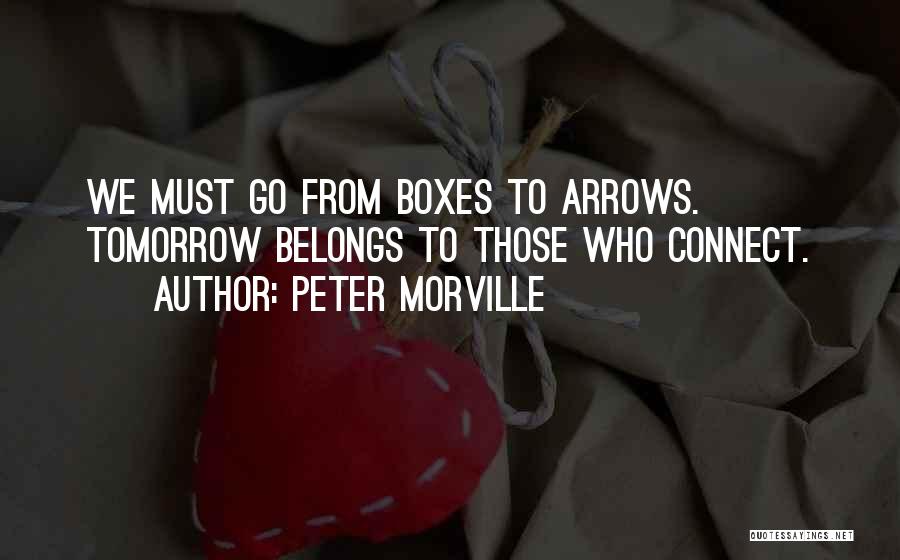 Peter Morville Quotes: We Must Go From Boxes To Arrows. Tomorrow Belongs To Those Who Connect.