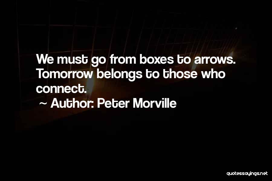 Peter Morville Quotes: We Must Go From Boxes To Arrows. Tomorrow Belongs To Those Who Connect.